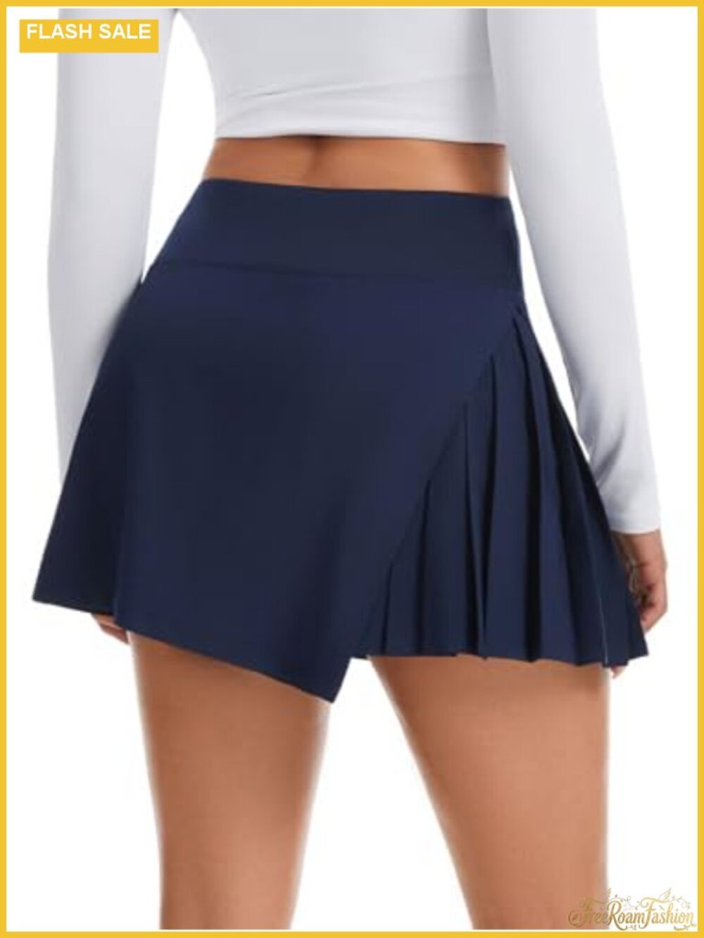 Side Pleated Tennis Skort with Pockets High Waisted Athletic Skirt